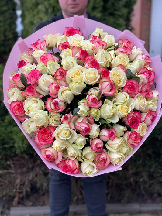 101 троянда сорт Джумілія та Аваланч