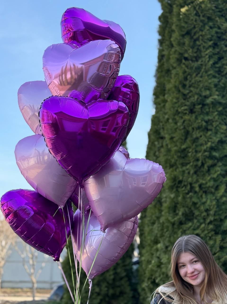 Set of 10 foil heart balloons purple 🎈
