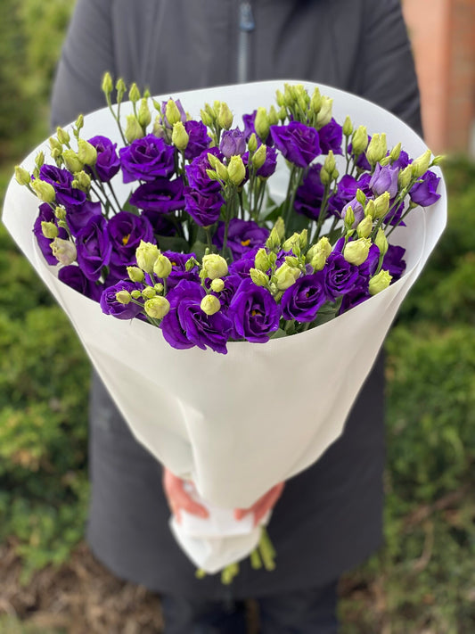 White eustoma 9 stems (70 cm)