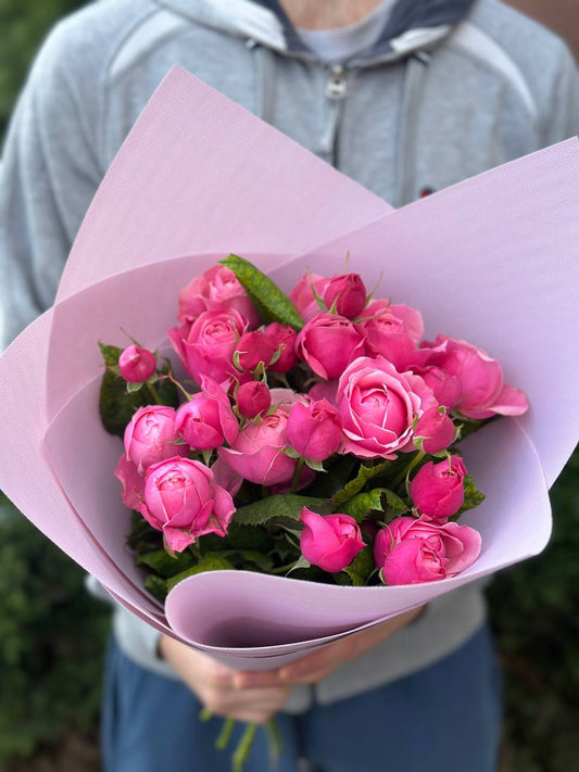 9 spray roses (color Lavender Lace Light) 50 cm