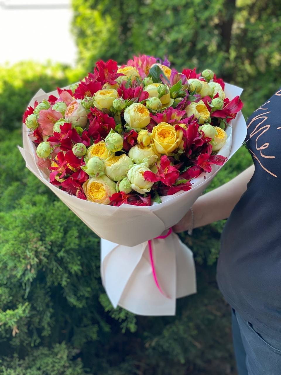 Bouquet of 39 stems Peony variety and Alstroemeria