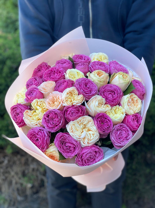 39 Peony Roses (Cream Fragrance and Lavender Lace)
