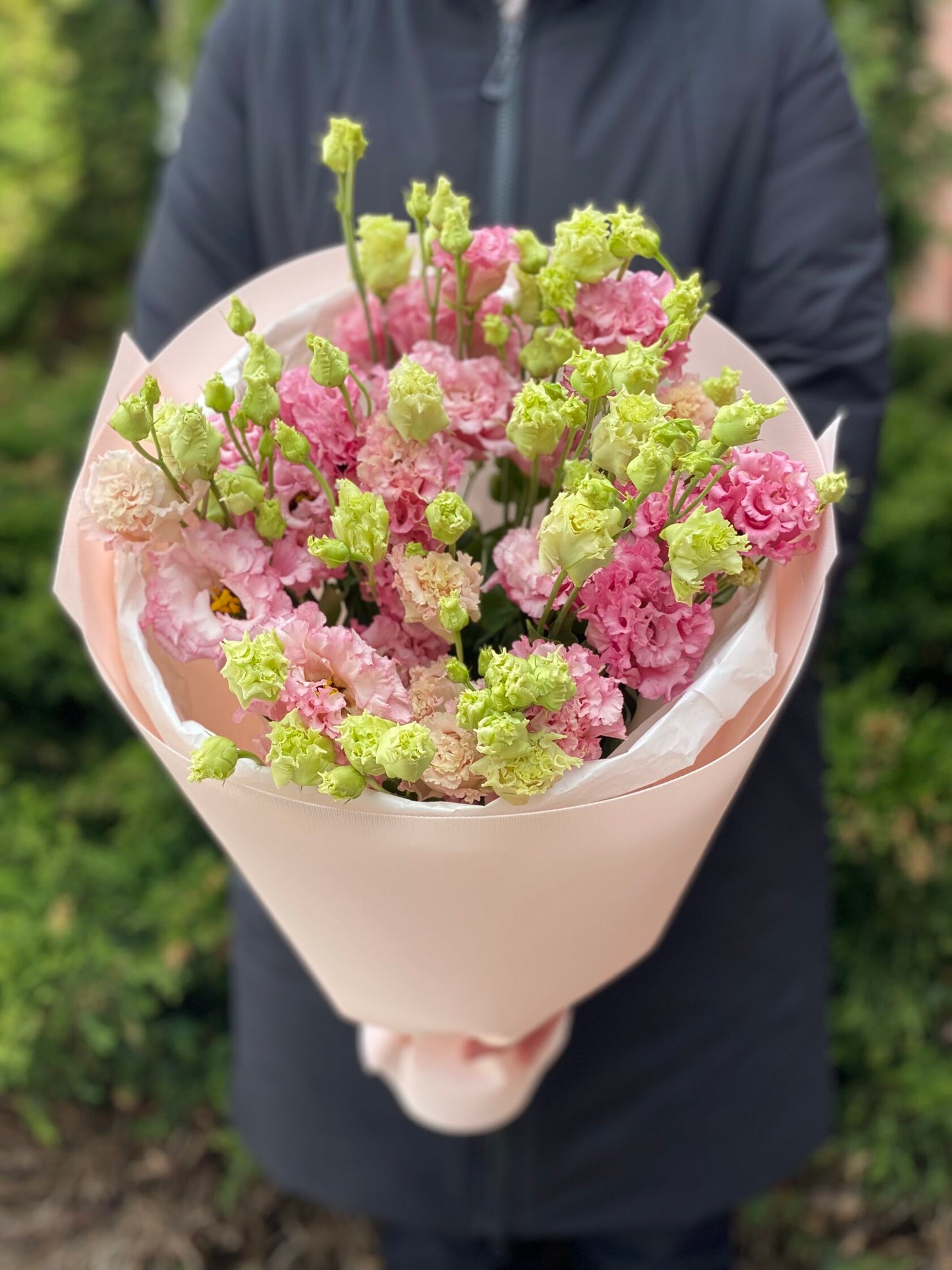 Pink eustoma 9 stems (70 cm)