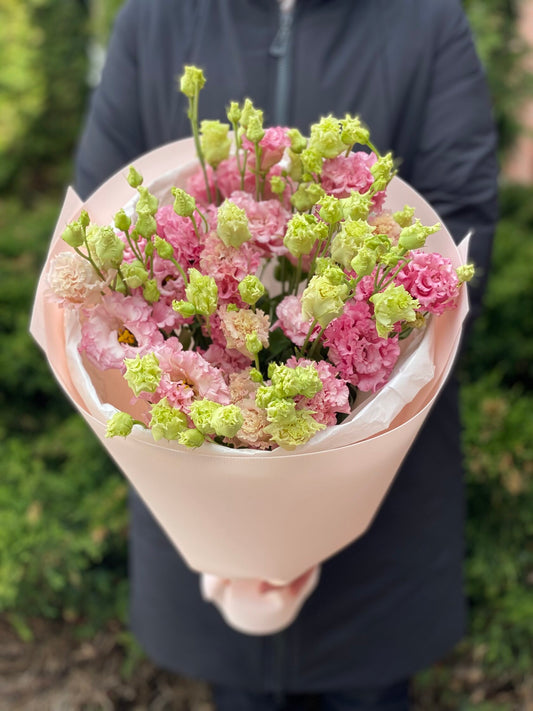Pink eustoma 9 stems (70 cm)