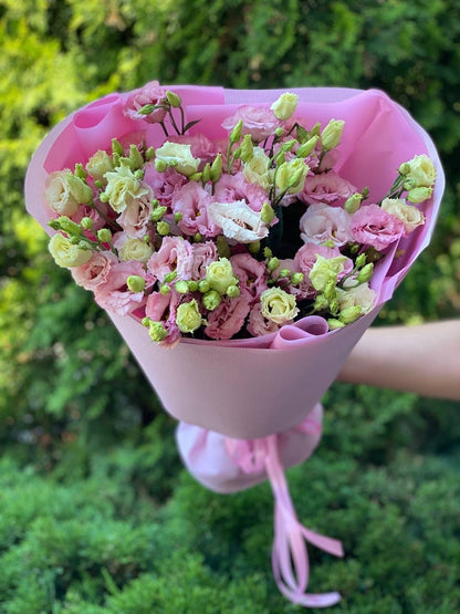 Pink eustoma 9 stems (70 cm)