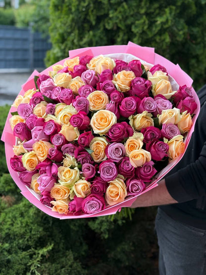 101 Roses of Prince of Persia and Peach Avalanche Varieties