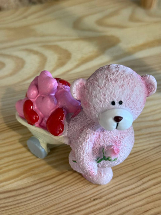 Ceramic figurine Bear with heart (10 cm)