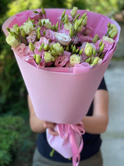 Pink eustoma 9 stems (70 cm)