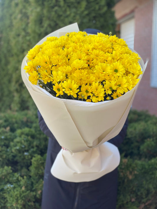 9 chrysanthemums (color Yellow, daisy-like)