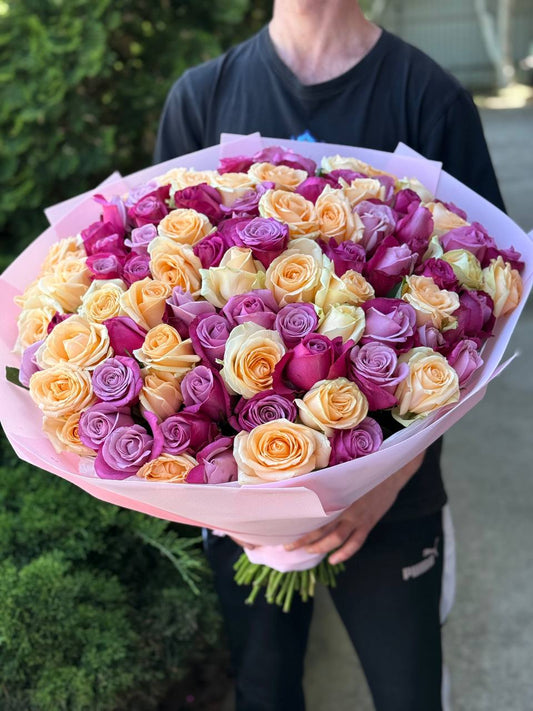 101 Roses of Prince of Persia and Peach Avalanche Varieties