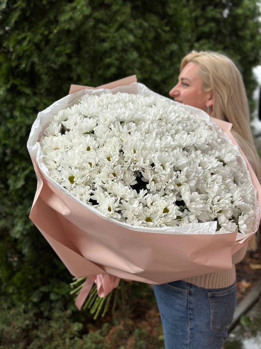 NEW PACKAGING 49 spray chrysanthemums (variety White daisy-like)
