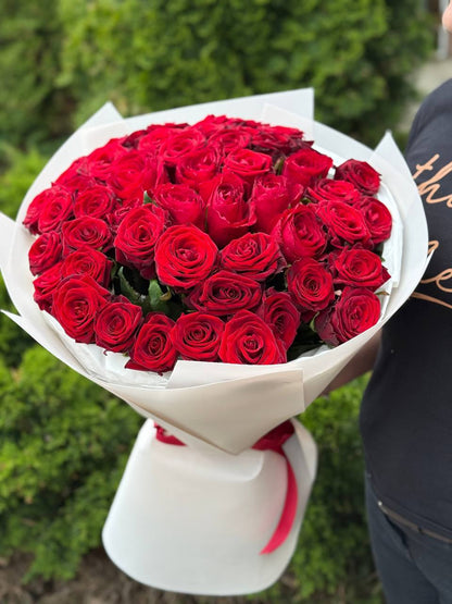 51 roses of the Red Naomi variety