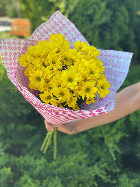 5 daisy-like chrysanthemums (color Yellow)