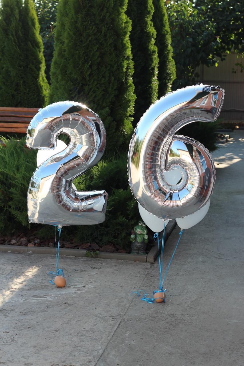 Set of Balloons Numbers Silver (size 1 meter) 2 pcs